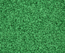 bright-green-600x600_compressed Close-up of a green rubber playground or athletic track surface, showing small, irregularly shaped pieces tightly packed together.