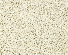 Close-up of a textured surface covered with small, irregular, off-white granules or crushed pieces densely packed together.